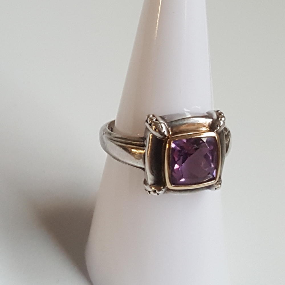 silver ring with amethyst stone